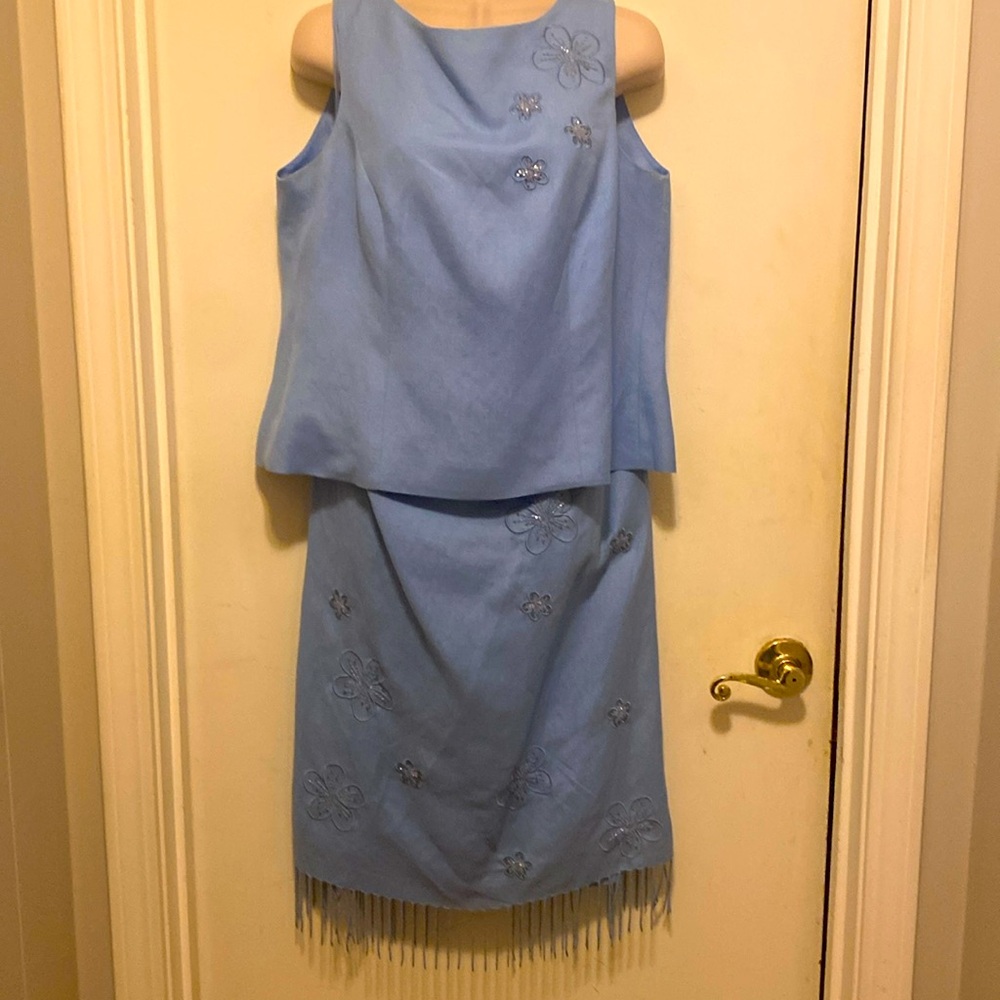 JESSICA HOWARD 2 PIECE FRINGED SKIRT OUTFIT SZ 10 PETITE